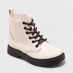 Girls' Zoe Zipper Slip-On Lace-Up Combat Boots - art class